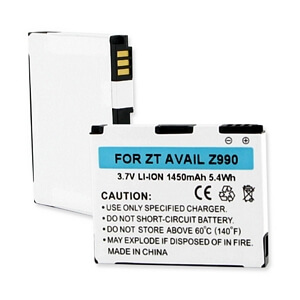 ZTE AVAIL Z990 / V860 / N760 3.7V 1450mAh LI-ION BATTERY