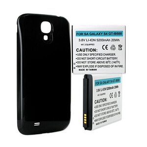 SAMSUNG GALAXY S4 5.2Ah EXTENDED NFC BATTERY W/ BLACK COVER