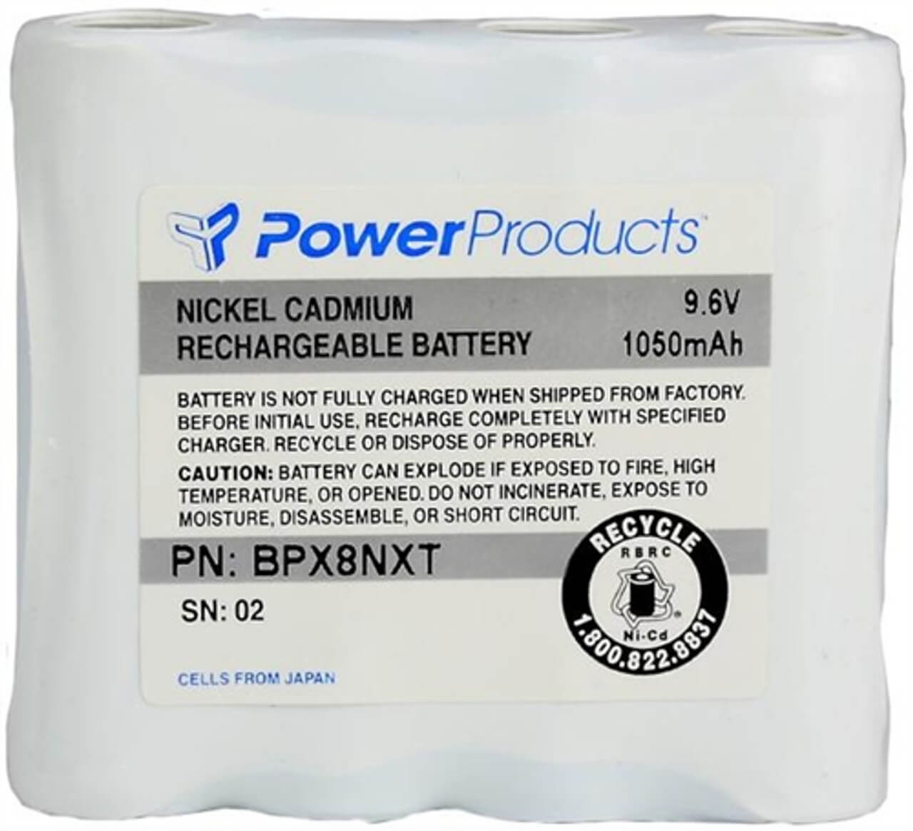 BATTERY FOR RITRON RTX150 - 9.6 V / 1000 mAh / NiCdAlso Fits: Patroit RTX150, RTX450.