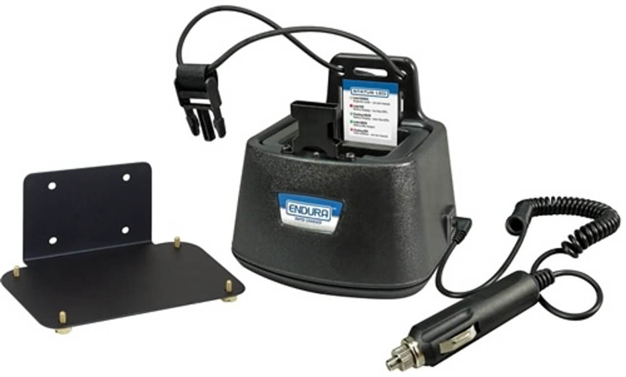 ENDURA IN-VEHICLE CHARGER FOR M/A-COM PCSMay be used with NiCd, NiMH, Li-Ion, and LiPo batteries.