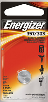 Energizer® 357-303 Silver Oxide Coin Cell Battery #357 for sale